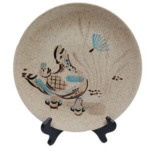 Vintage Red Wing Pottery Hand Painted Bob White Quail Dinner Plate 10 7/8